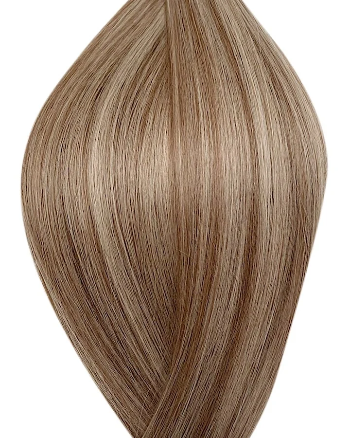 #P8/16 Balayage Hellbraun-Aschblond Genius Weft Echthaar