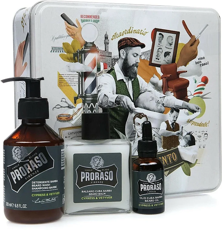 Proraso Bartpflege Set: Cypress & Vetyver - Wash, Oil, Balm