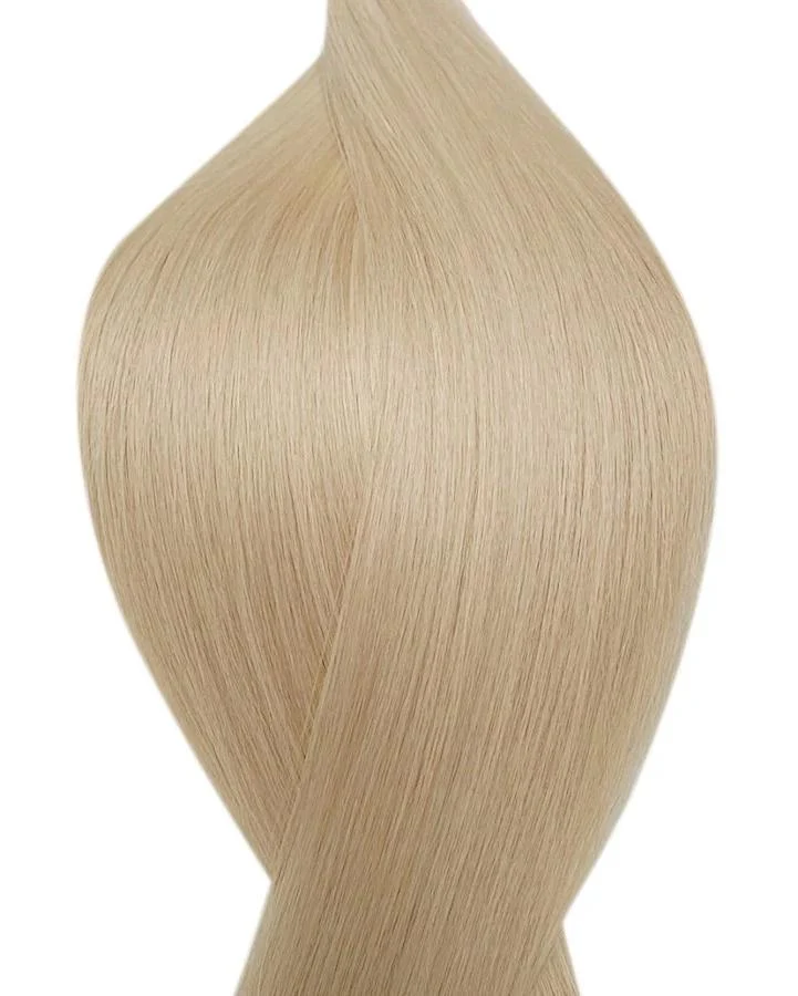 #16 Aschblond Flat Weft-Echthaar Flach Tressen-Weave