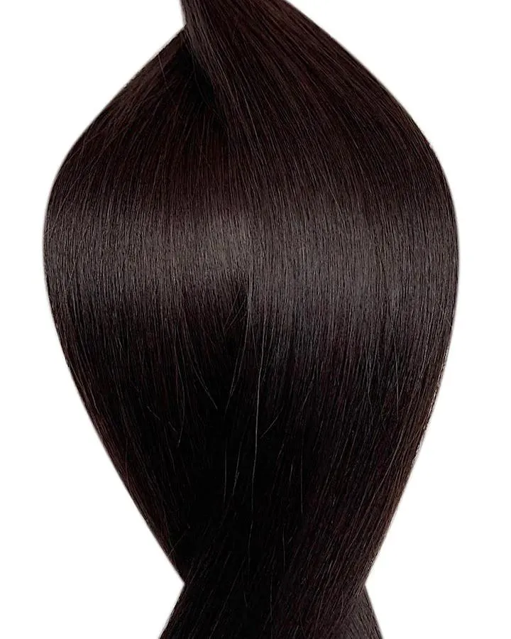 #1B Natürliches Schwarz Echthaar Tressen-Weft-Weave