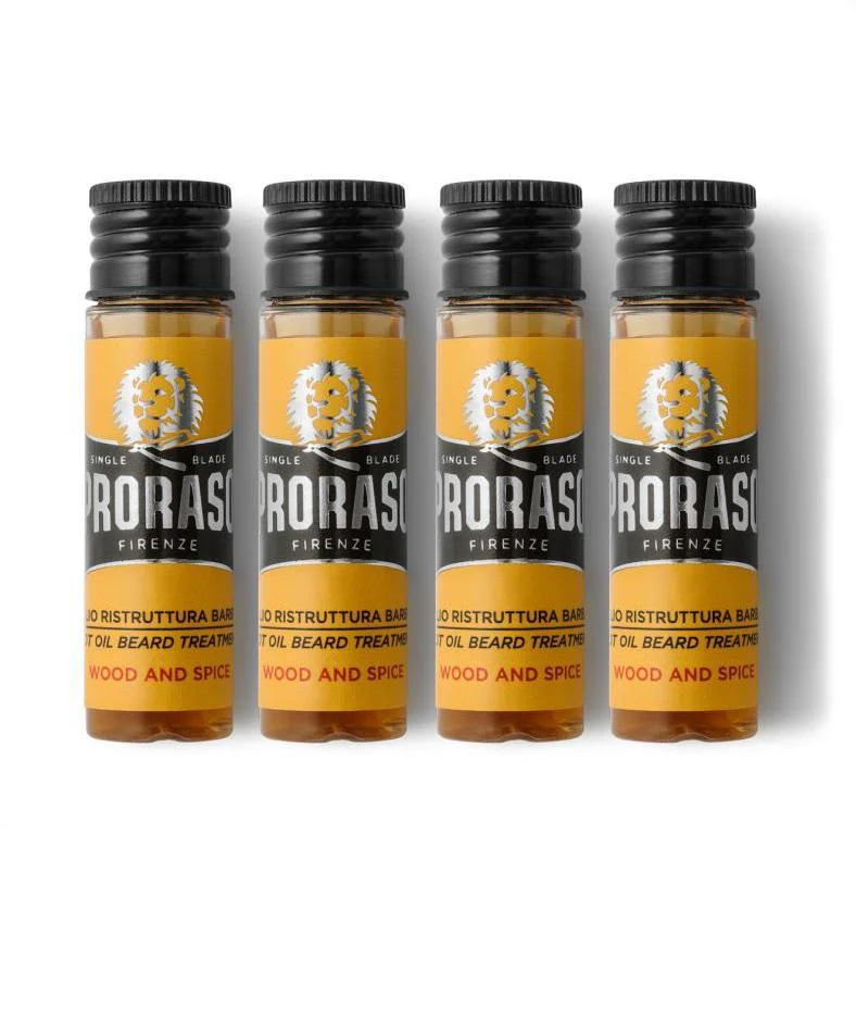 Proraso Hot Oil Beard Treatment Wood & Spice 4x17ml