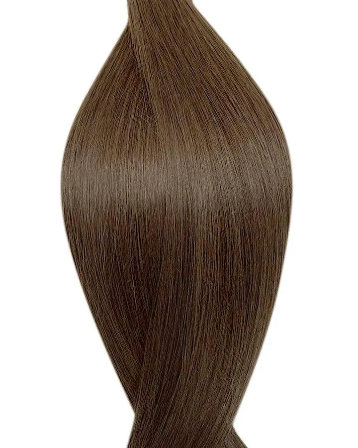#7 Aschbraun Flat Weft-Echthaar Flach Tressen-Weave