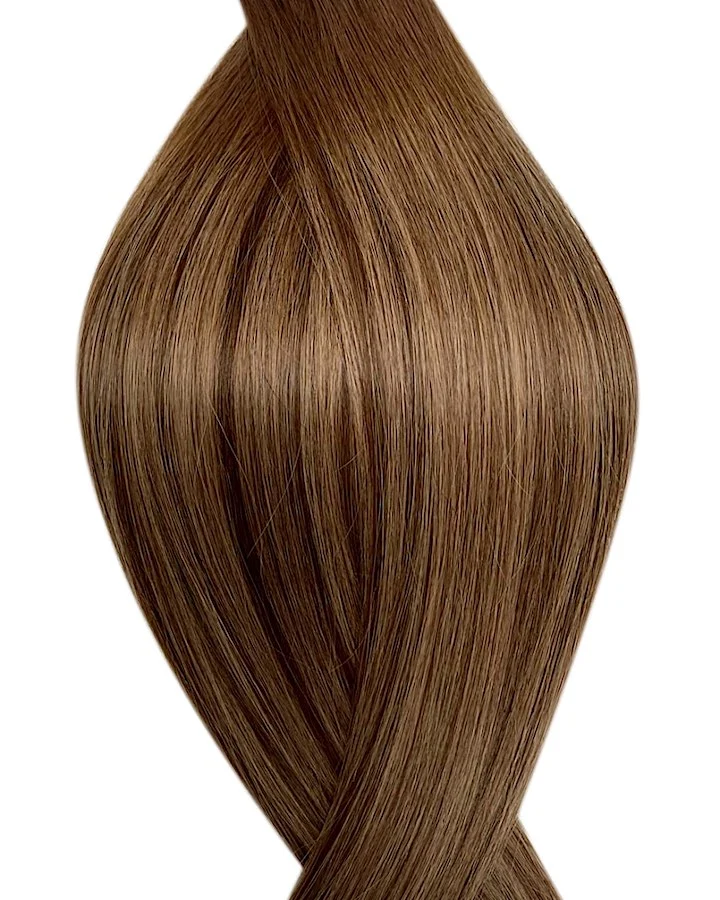 #T4P4/14 Balayage mit dunklen Haaransatz Braun Dunkelblond Tape in Echthaar Extensions