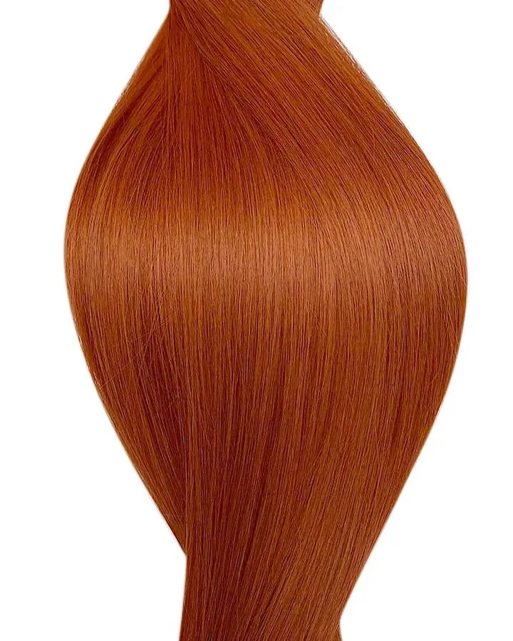 #36 Kupfer Nanoring Echthaar Extensions