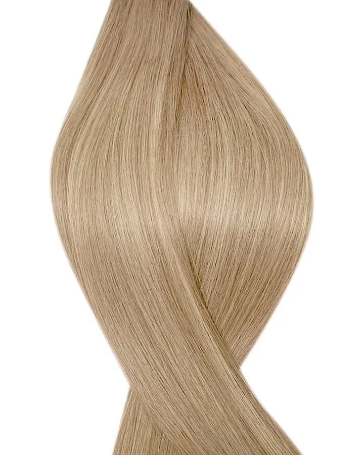 #T18P18/22 Balayage mit dunklen Haaransatz Dunkel und Hell Aschblond Bonding Extensions Echthaar