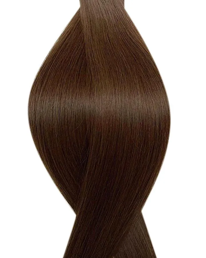 #4A Kühles Braun Tape in Echthaar Extensions