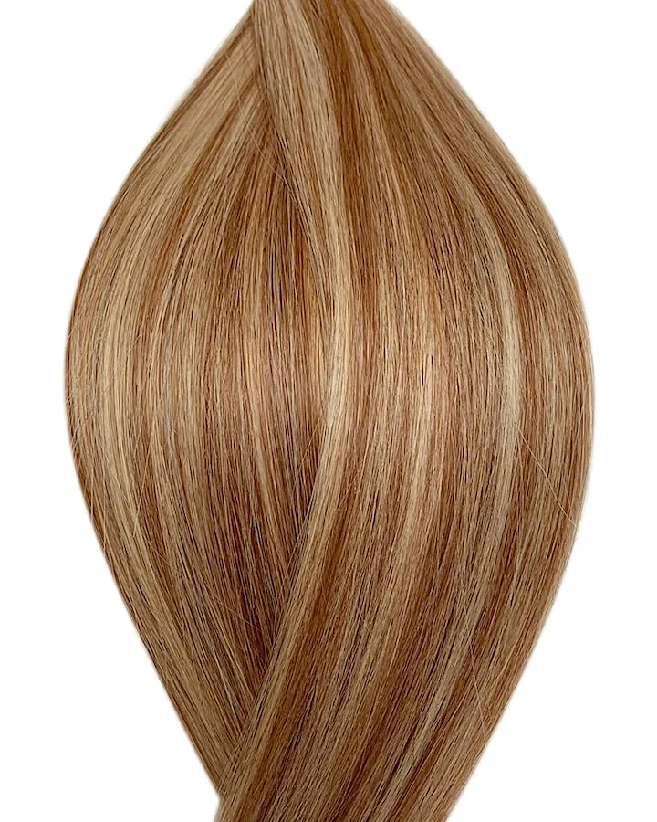 #P6/613 Balayage Kastanienbraun Helllichtblond Keratin Bonding Extensions Echthaar