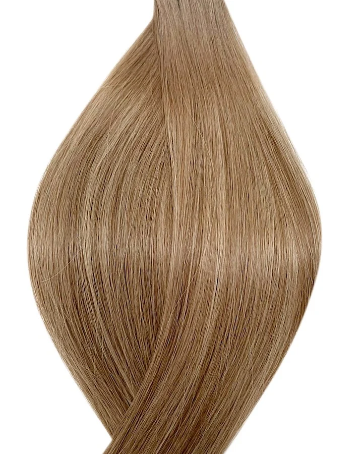 #T8P8/16 Balayage mit dunklen Haaransatz Hellbraun-Aschblond Tape in Echthaar Extensions