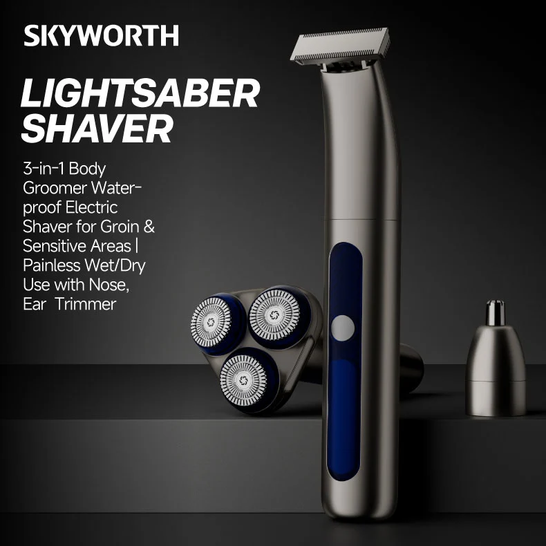 Skyworth Lightsaber 3-in-1 Men's Electric Shaver & Grooming Kit