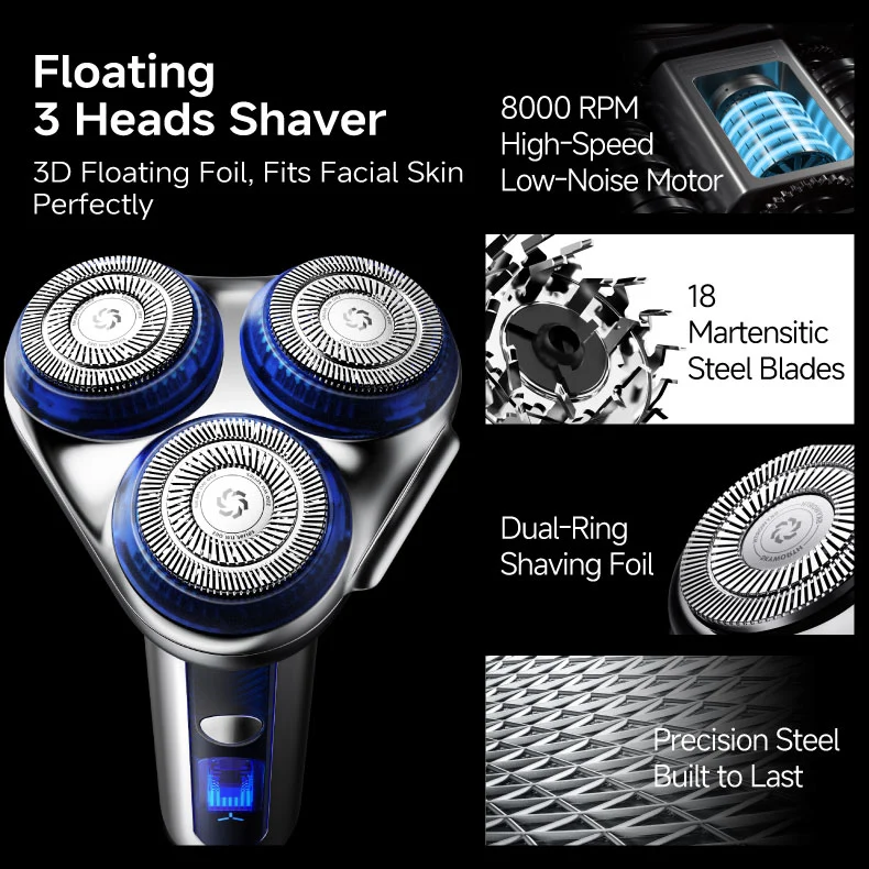 Skyworth Lightsaber 3-in-1 Men's Electric Shaver & Grooming Kit