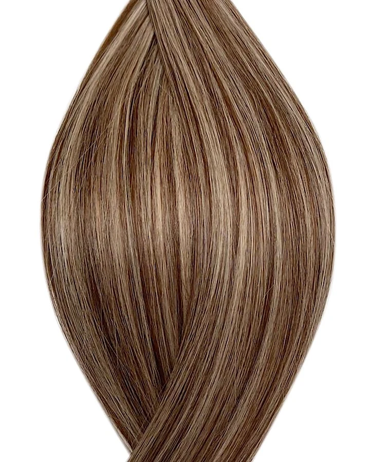 #P4/22 Balayage Braun Hell Aschblond Tape in Echthaar Extensions