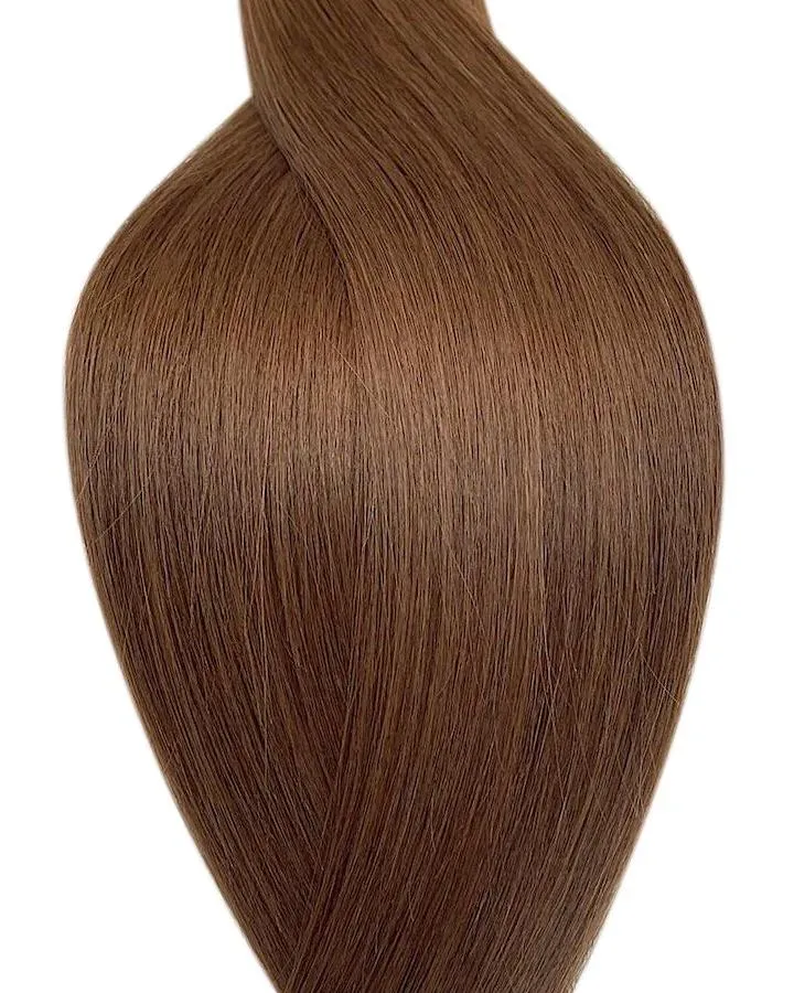 #5 Kastanienbraun Nanoring Echthaar Extensions