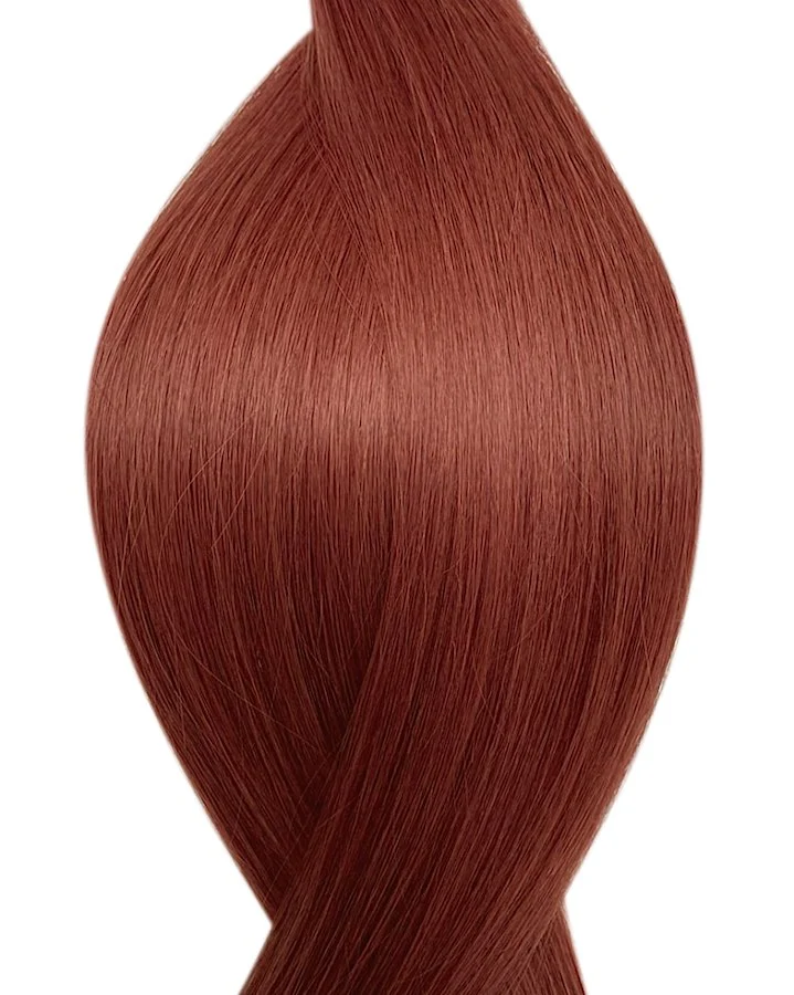 #33 Rotbraun Nanoring Echthaar Extensions