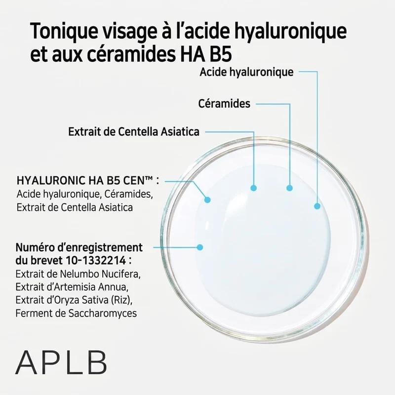 Lotion Tonique Acide Hyaluronique Céramides HA B5