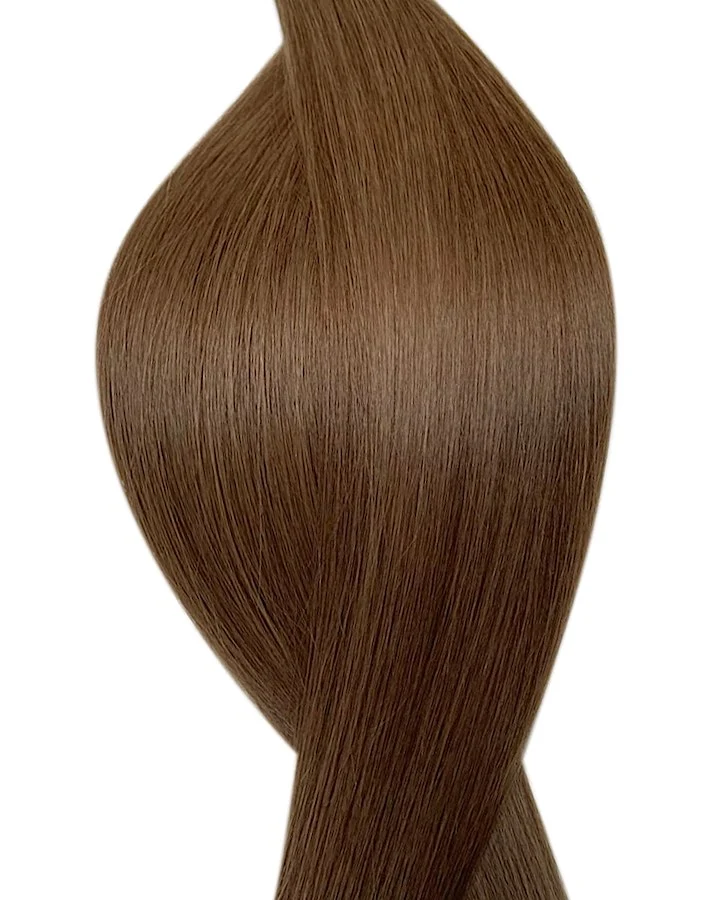 #6B Haselnussbraun Keratin Bonding Extensions Echthaar