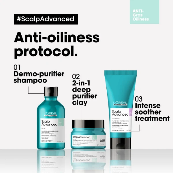 L'Oréal Professionnel Scalp Advanced Anti-Öligkeit 2-in-1 Tiefenreiniger Tonerde 250ml