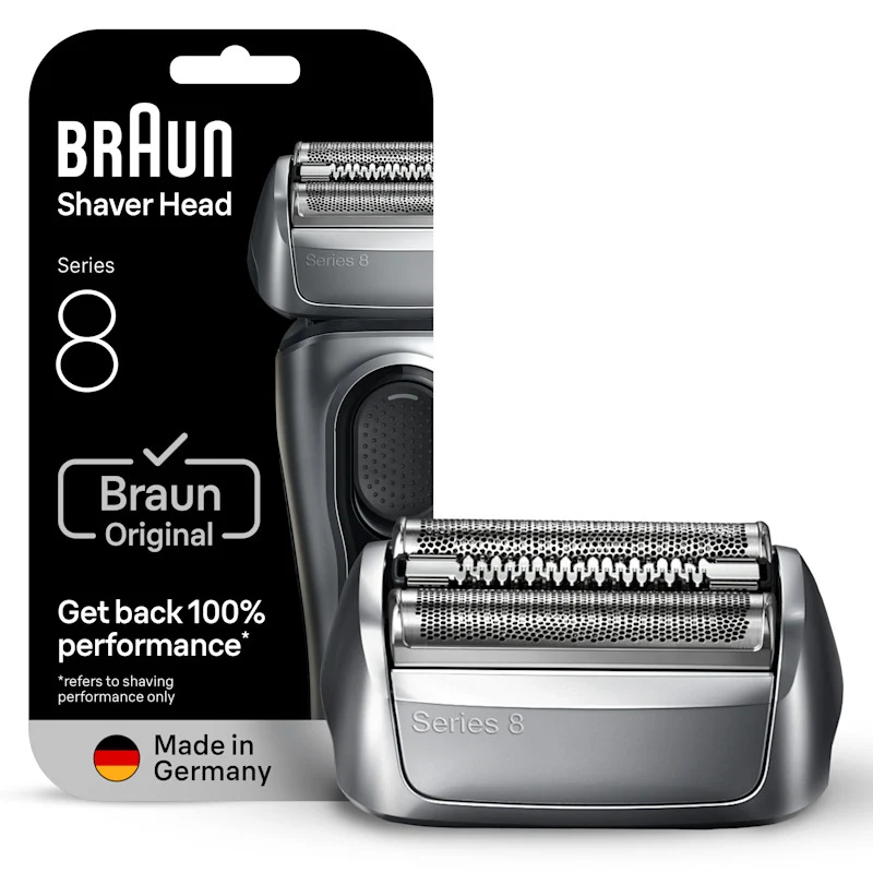 Braun Electric Shaver Head Replacement Part 83m Silver Compatible with Series 8 Electric Razors for Men