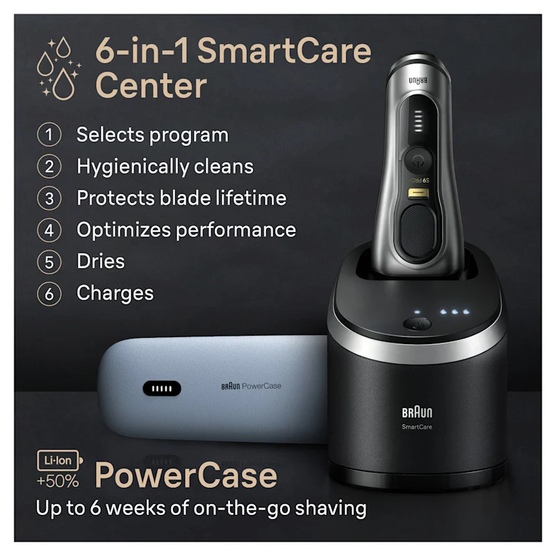 Series 9 PRO+ Electric Shaver with PowerCase 6-in-1 SmartCare Center ProComfort Head 9599cc