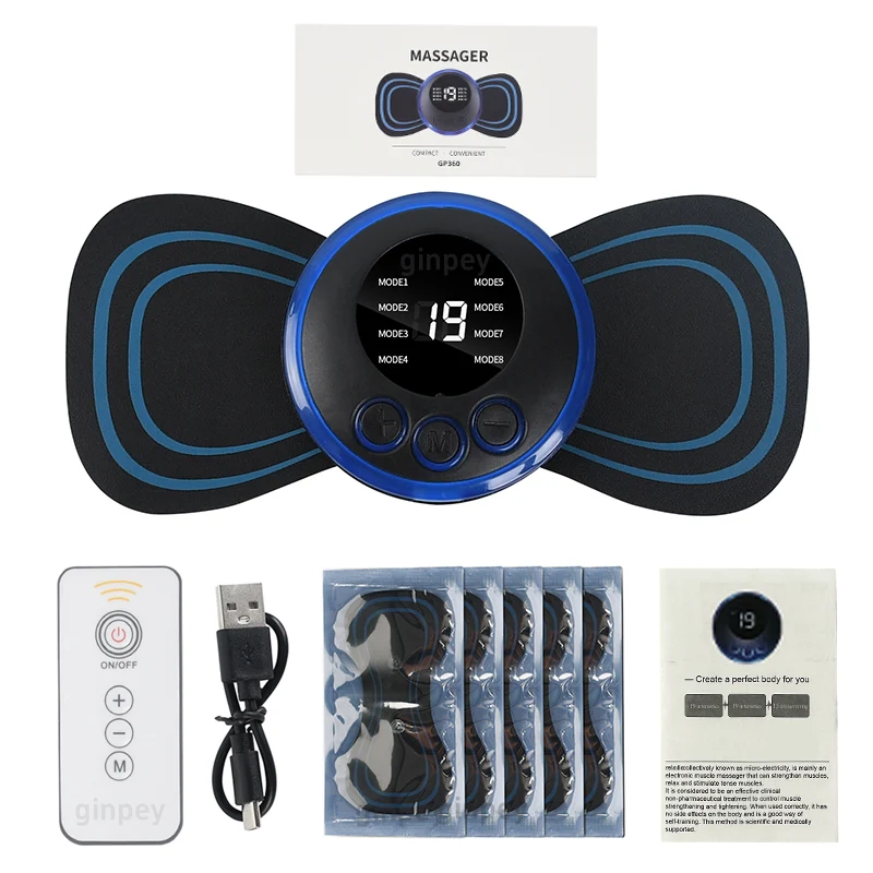 Mini Massage Patch Cervical Massager Shoulder And Neck Massager EMS Portable Pulse Smart Massage Patch 8 Modes 19 Gears