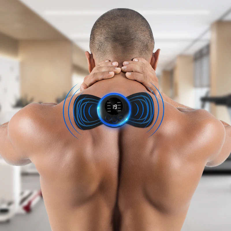 Mini Massage Patch Cervical Massager Shoulder And Neck Massager EMS Portable Pulse Smart Massage Patch 8 Modes 19 Gears
