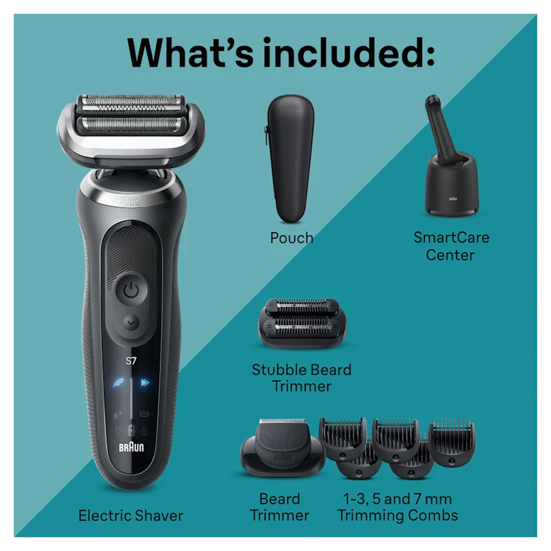 Series 7 Electric Shaver with SmartCare Center Stubbler Trimmer 7185cc