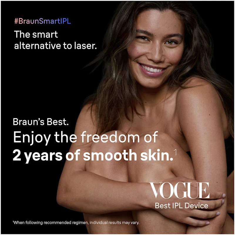 Braun Skin i·expert Smart IPL: At Home Alternative to Laser Hair Removal with 3 Caps and Leather Pouch PL7243