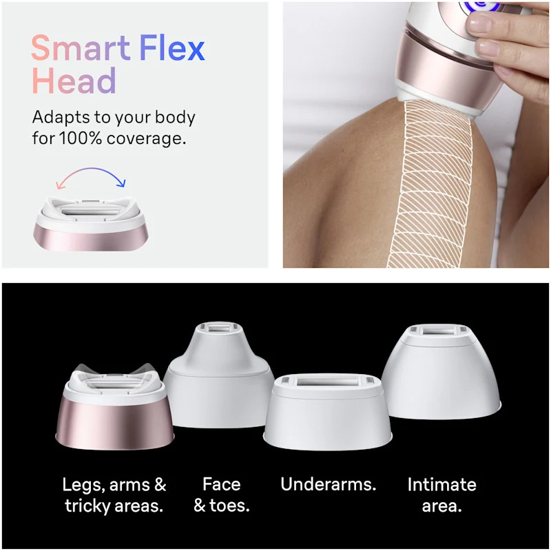 Braun Smart IPL Skin i·Expert Pro 7: At Home Alternative to Laser Hair Removal with 4 Caps Facial Hair Trimmer and Leather Pouch IPL7219