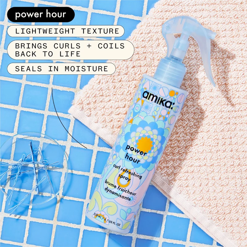 amika power hour curl hair refreshing spray