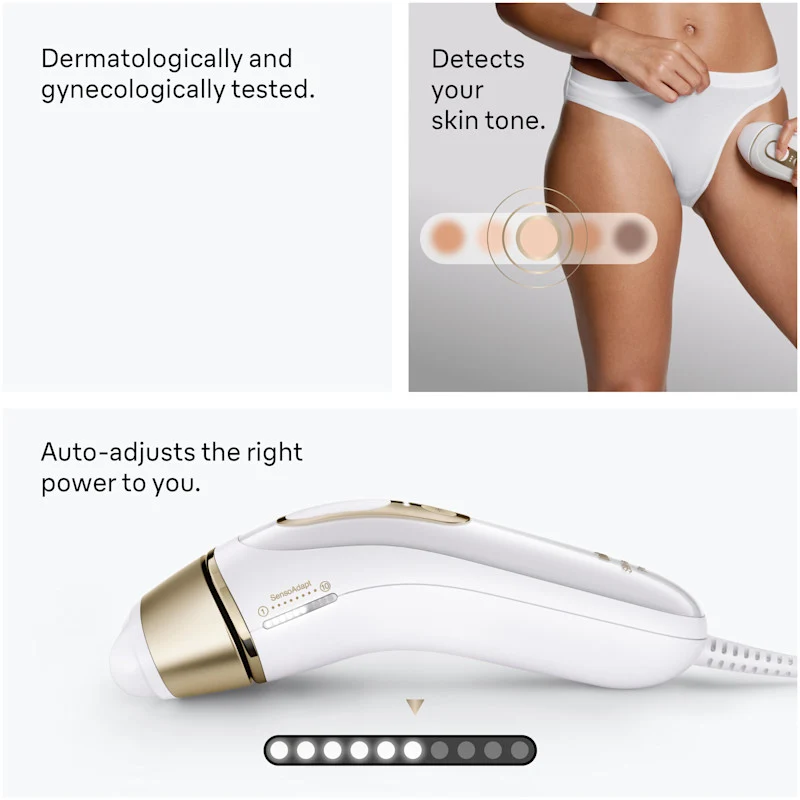 Braun Smart IPL Silk·Expert Pro 5: At Home Alternative to Laser Hair Removal with 4 Caps Facial Hair Trimmer and Vanity Case IPL5442