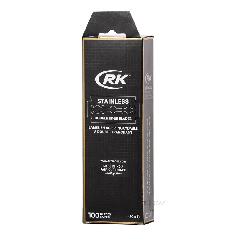 RK Shaving Stainless DE razor blades, 1 bar, 20x5 pcs (100 pcs)