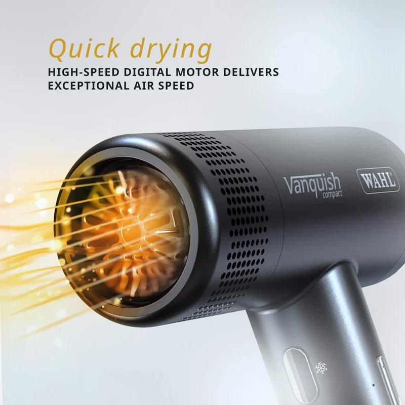 Vanquish Hair Dryer, Compact, 1600W, Black