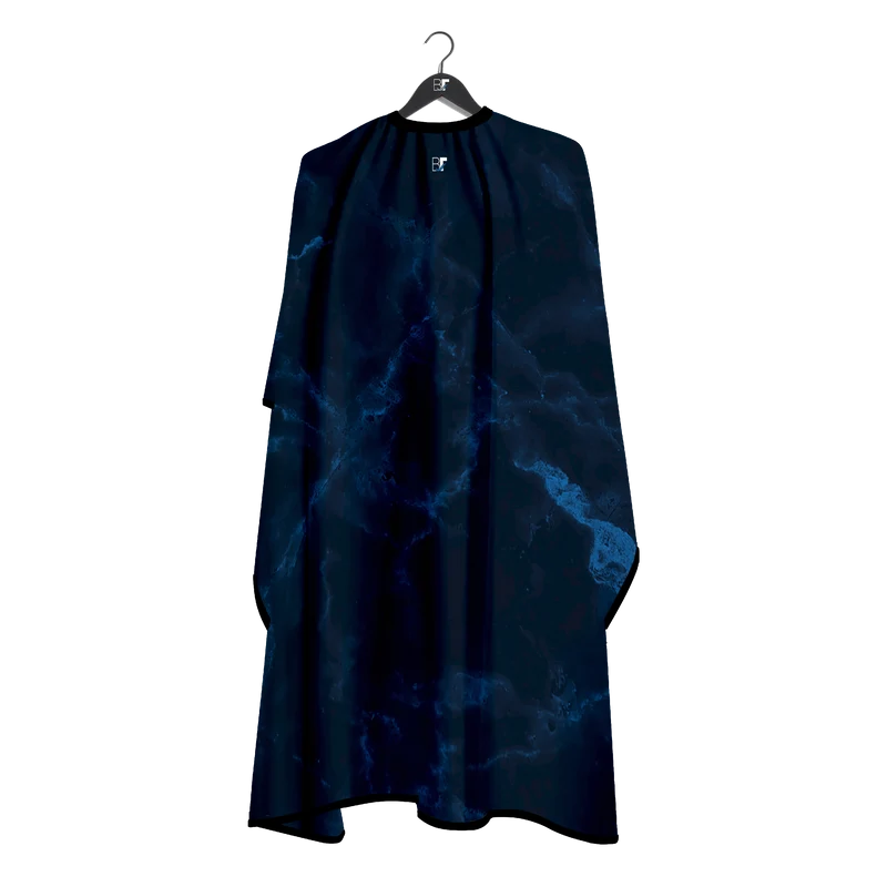 Barber Flow Marble Blue on Black Cape