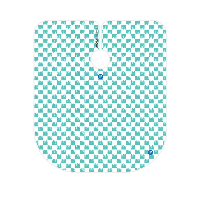 Barber Flow Dripped Checker Cape - Turquoise