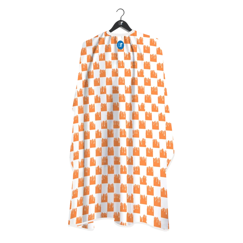 Barber Flow Dripped Checker Cape - Orange