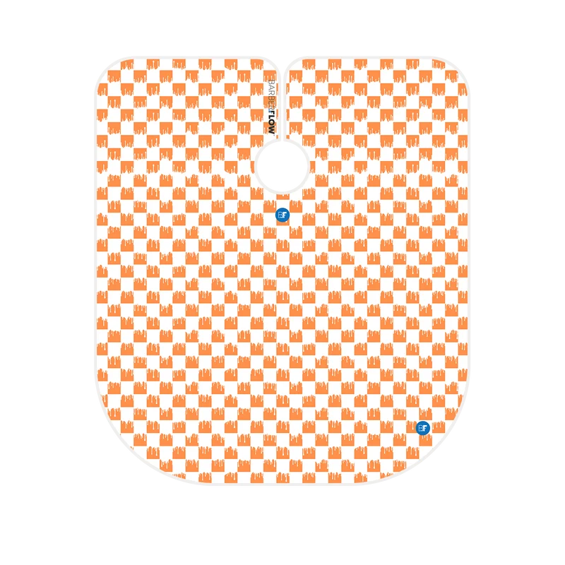 Barber Flow Dripped Checker Cape - Orange