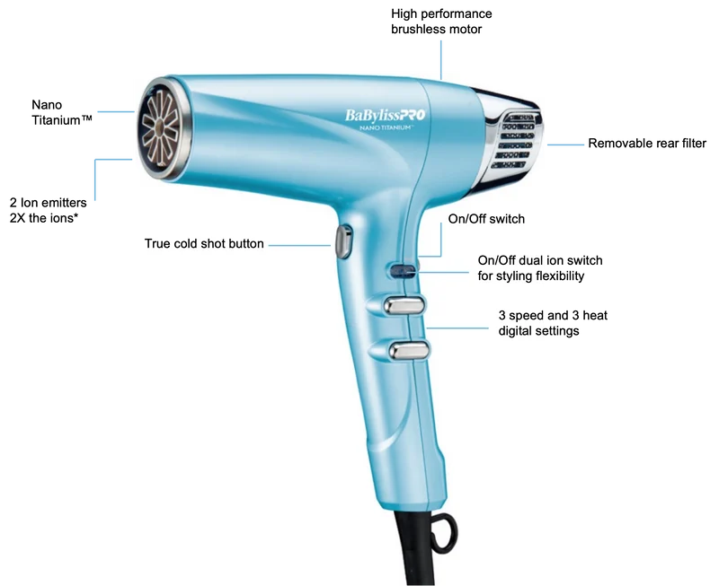 BabylissPro NanoTitanium Dual Ionic High-Speed Hair Dryer