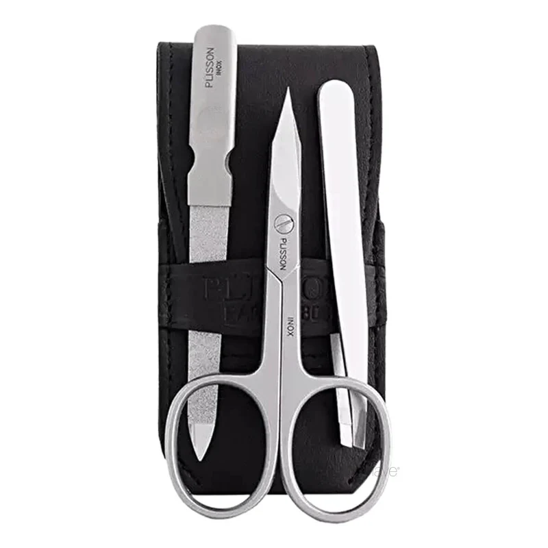 Manicure set, 3 pieces, Black Leather