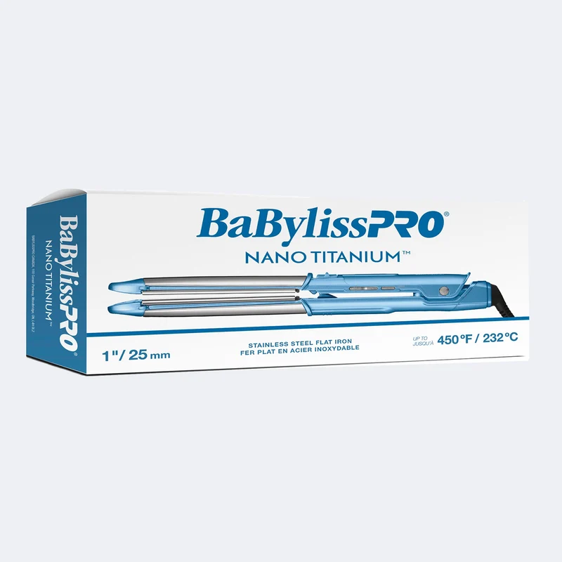 BabylissPro Nano Titanium 1" Stainless Steel Flat Iron