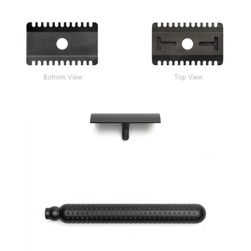 Masamune DE razor, Open Comb, Stainless steel - Dark