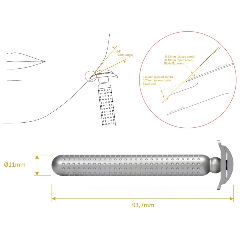 Masamune DE razor, Closed Comb, Stainless steel - Dark