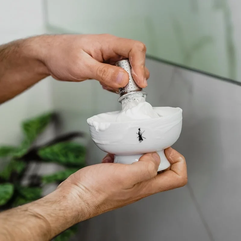 Shaving bowl in porcelain, White