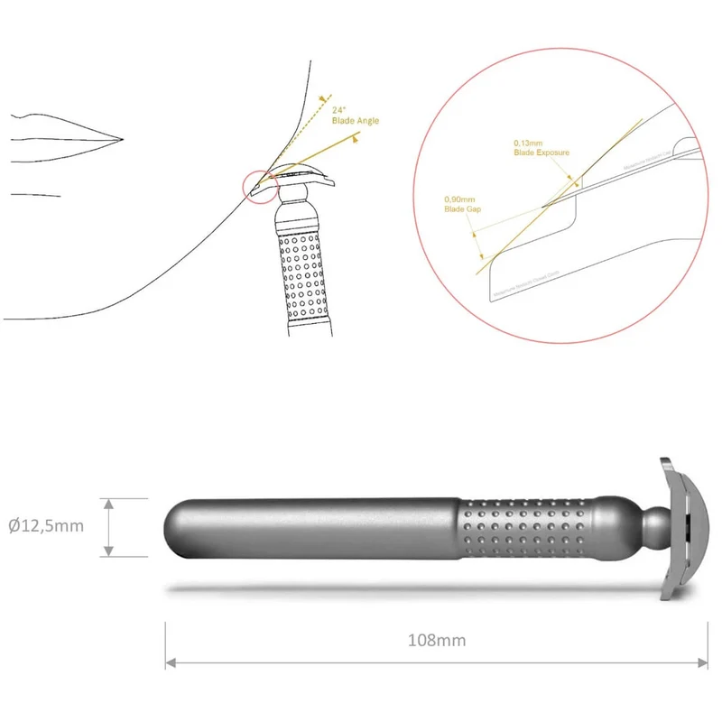Masamune Nodachi DE razor, Open Comb, Stainless steel - Dark