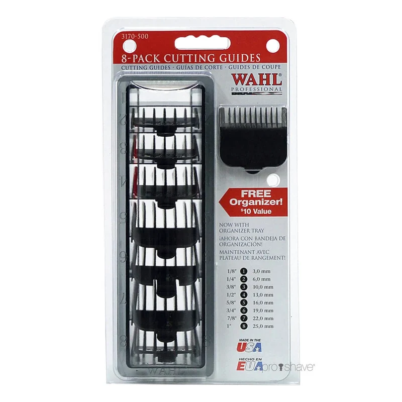 Nylon Spacer combs, Black, 8 pcs.