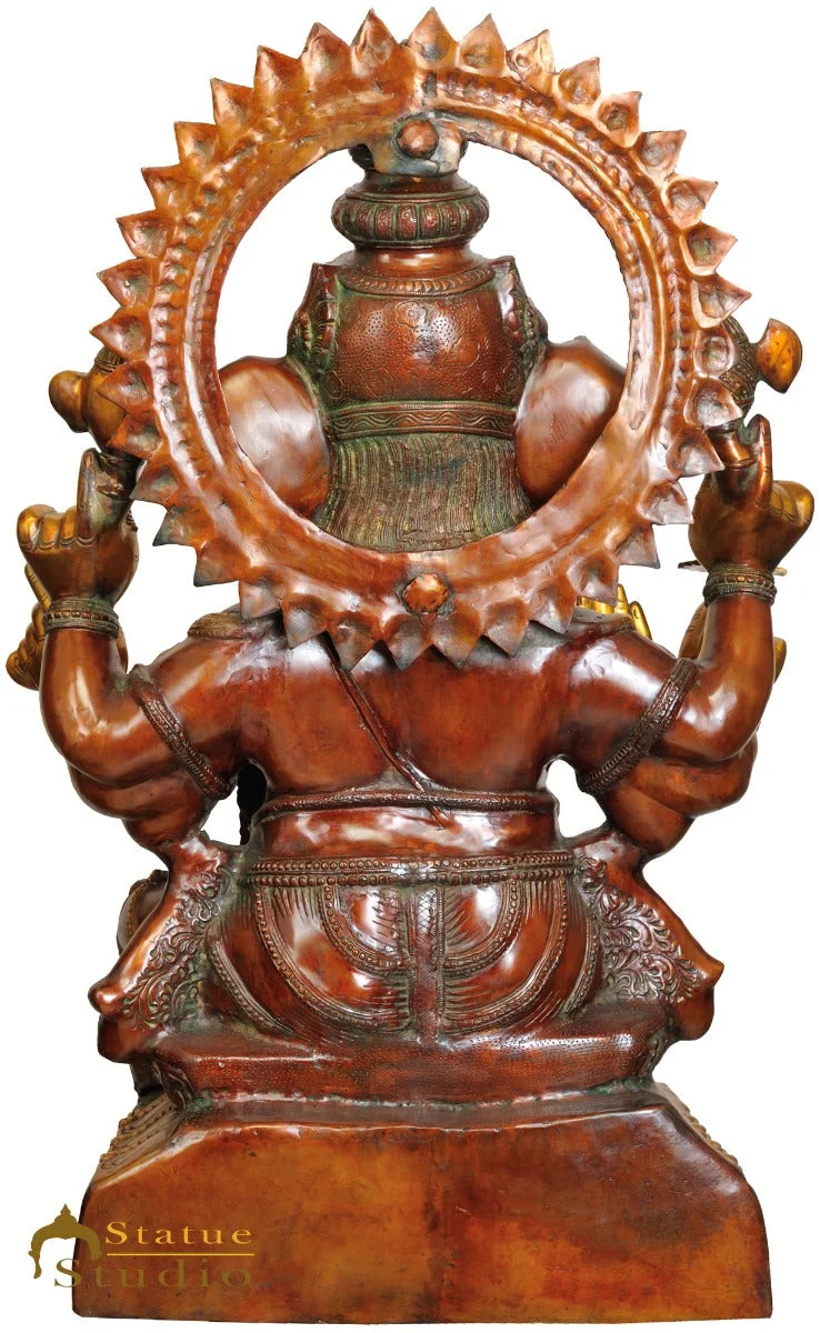Brass Large Ganesha Statue Home Office Garden Décor Ganpati Idol 3 Feet