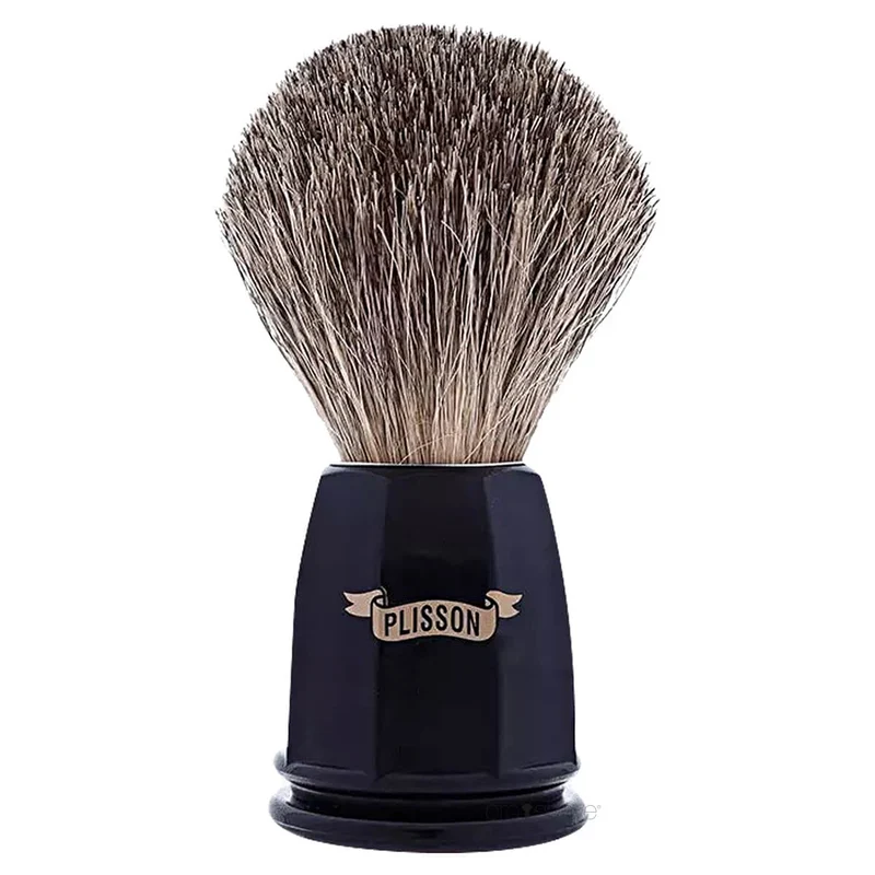 Shaving Brush, Russian Grey Badger & Black Acrylic, Heritage, Size 12
