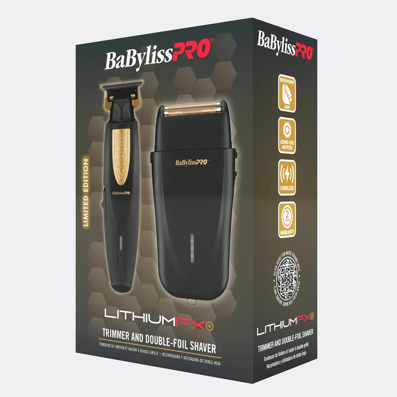 BabylissPro LithiumFX+ Trimmer and Double Foil Shaver Prepack Set