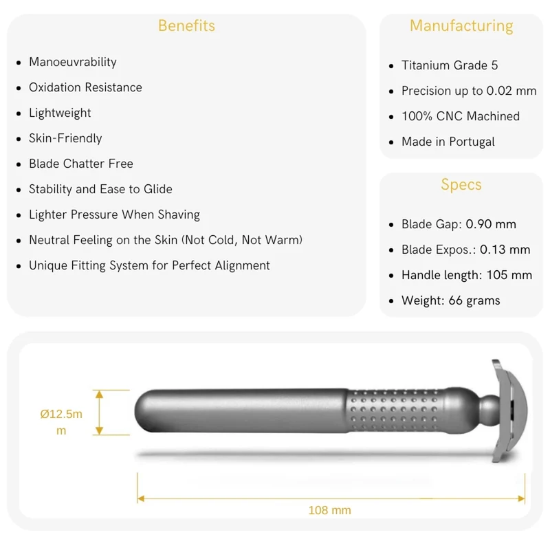 Masamune Nodachi DE razor, Closed Comb, Titanium