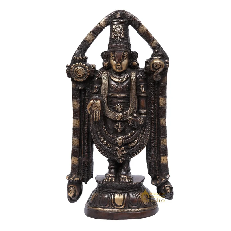 Brass Large Size Tirupathi Balaji Statue Antique Religious Décor Gift Idol 2 Feet