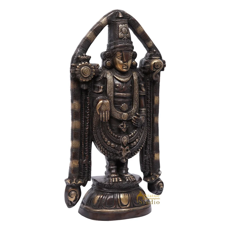 Brass Large Size Tirupathi Balaji Statue Antique Religious Décor Gift Idol 2 Feet