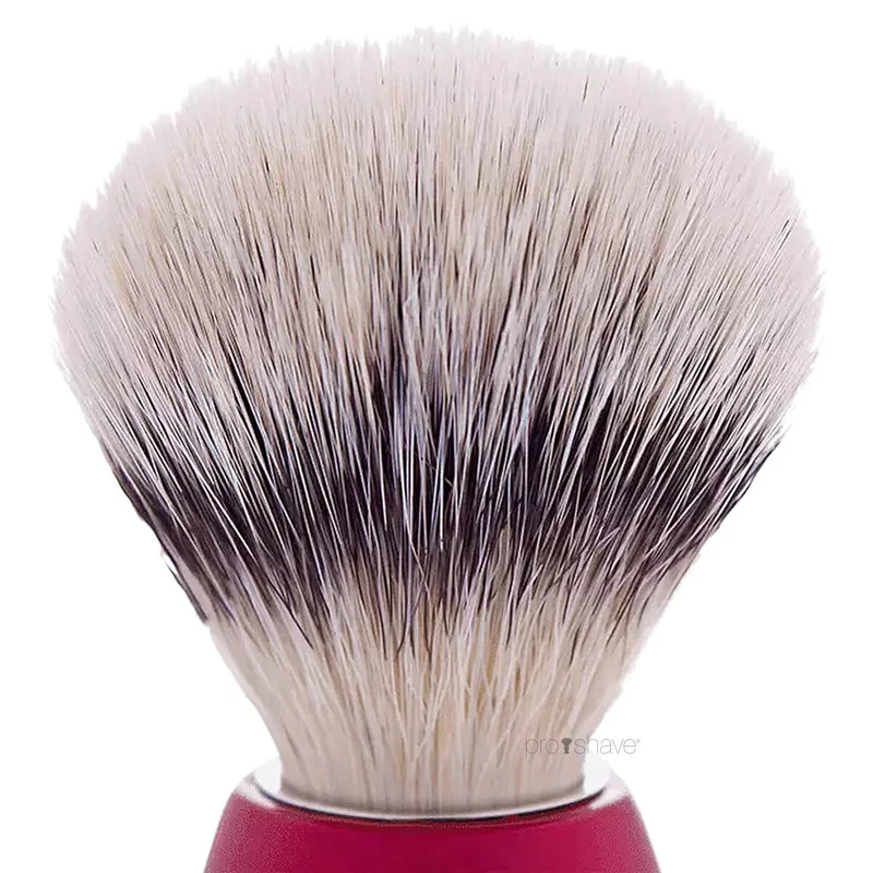 Shaving Brush, High Mountain White Fibre & Pearl Red, Essential, size 12
